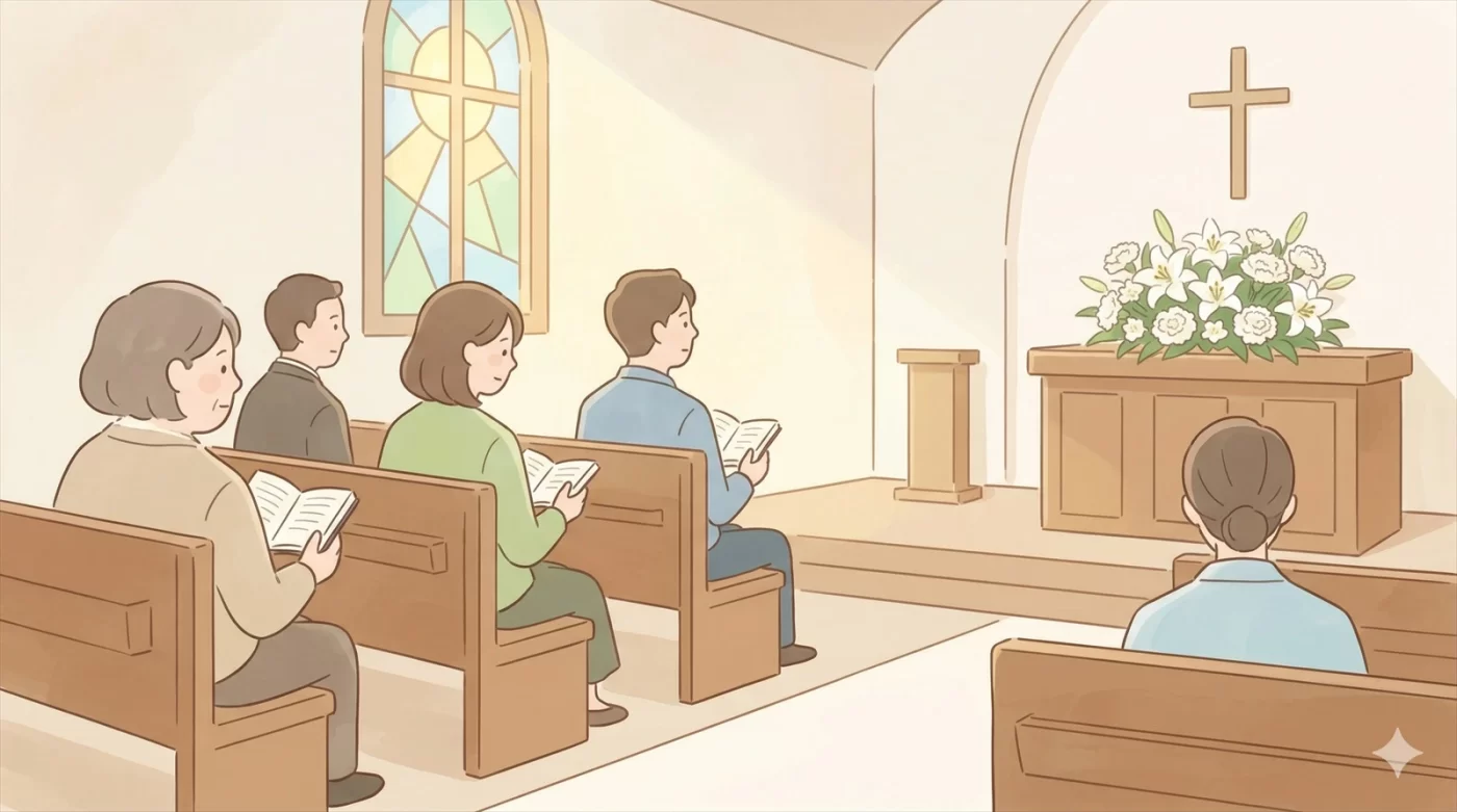 christian funeral manner